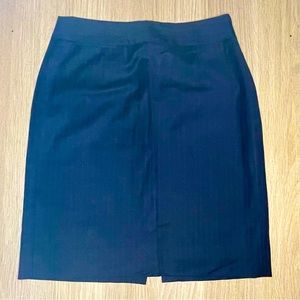 Navy pinstripe pencil skirt in J Crew Super-120s wool